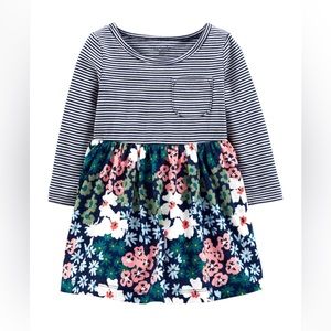 Baby Floral Striped Jersey Dress 6 M